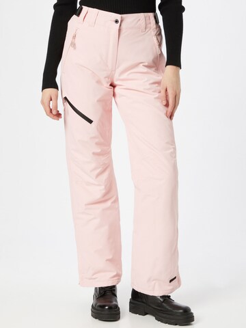 ICEPEAK Regular Workout Pants 'CURLEW' in Pink: front