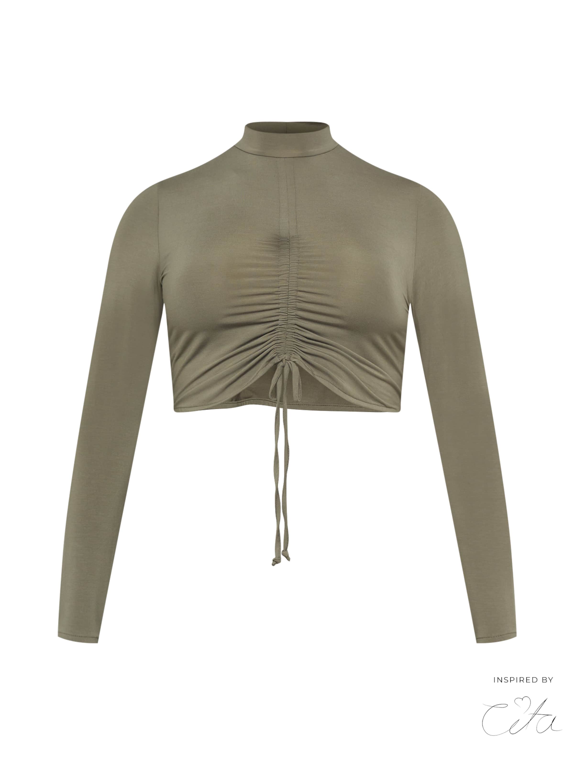 Guido Maria Kretschmer Curvy Shirt 'Kayleen' in XXXL in khaki, Produktansicht