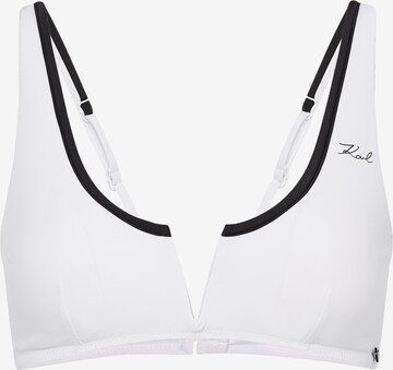 Karl Lagerfeld Góra bikini w kolorze biały: przód