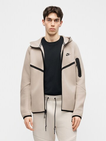 Nike Sportswear Bluza rozpinana 'TCH FLC' w kolorze beżowy: przód
