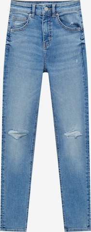 Pull&Bear Slimfit Jeans in Blauw: voorkant