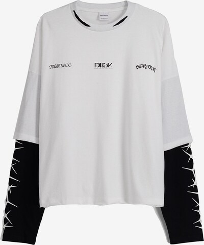 Bershka T-Shirt en noir / blanc, Vue avec produit