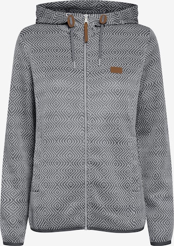 Oxmo Fleece Jacket 'Pebbles' in Grey: front