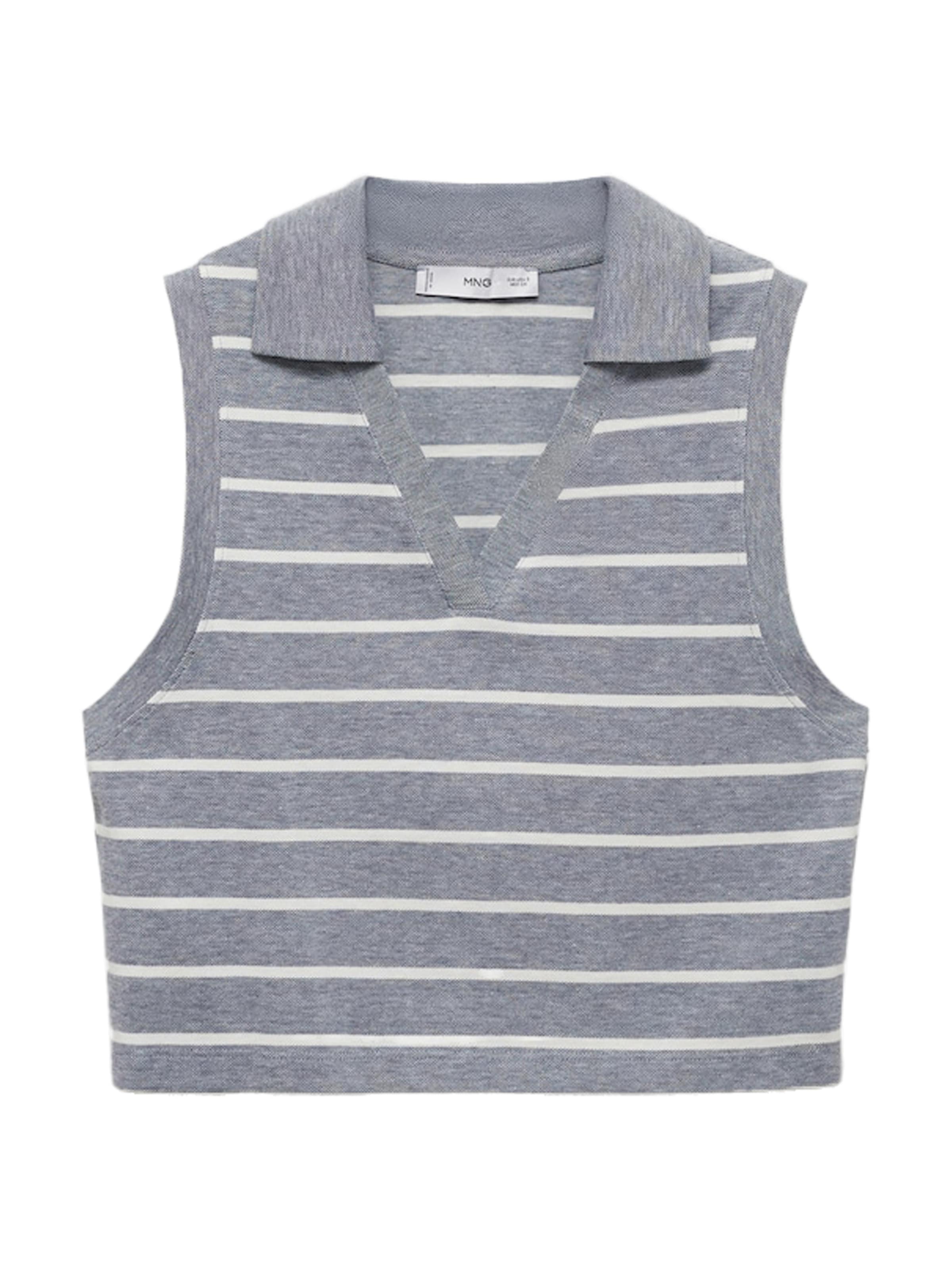 Top 'POLA-H' de la MANGO pe albastru: față