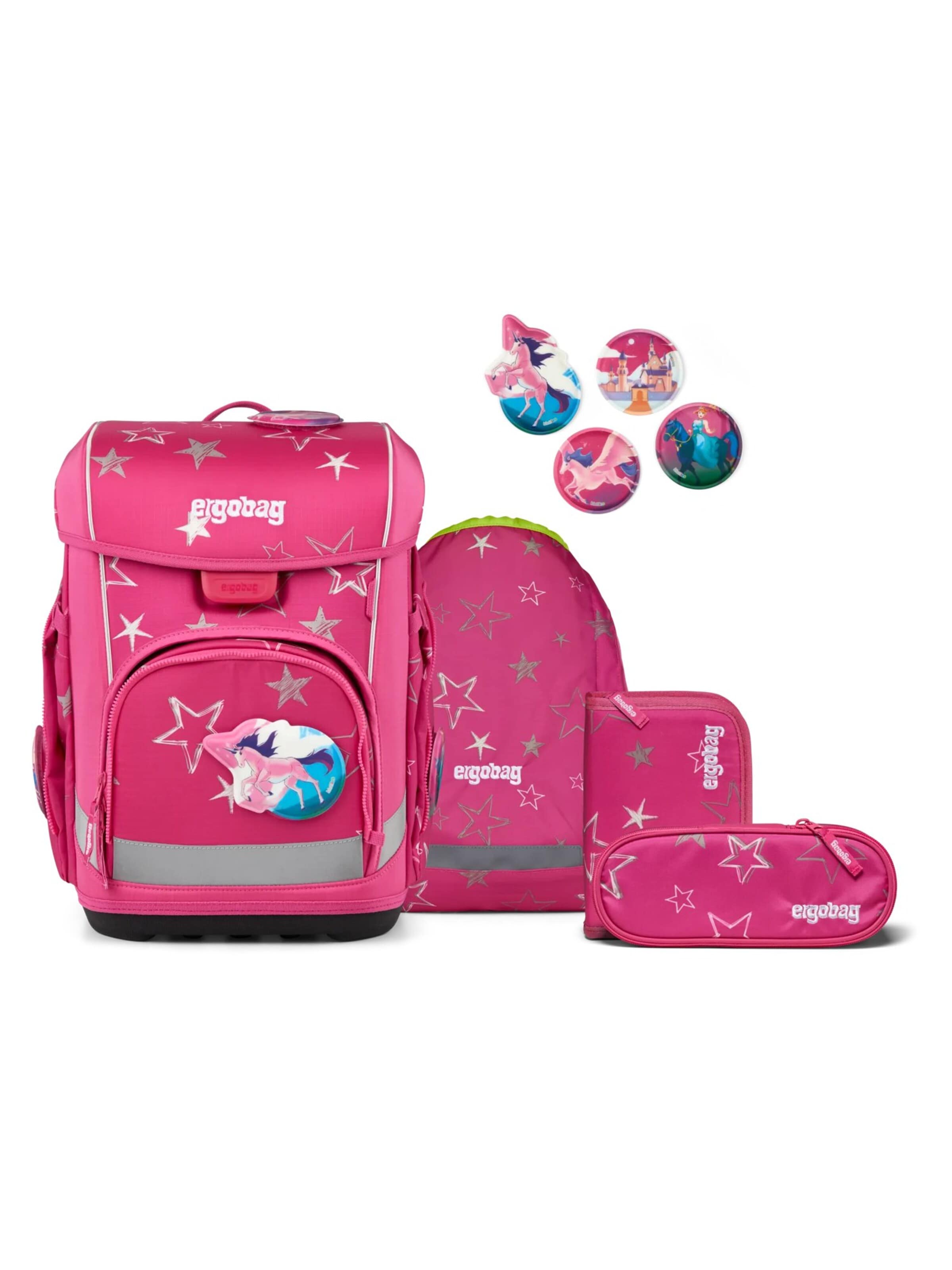 ergobag Backpack 'Schulranzen-Set cubo light Set' in Pink: front