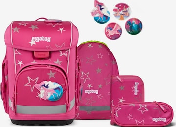 ergobag Backpack 'Schulranzen-Set cubo light Set' in Pink: front