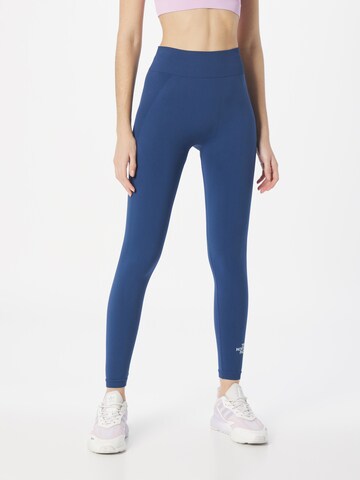 THE NORTH FACE Skinny Workout Pants in Blue: front