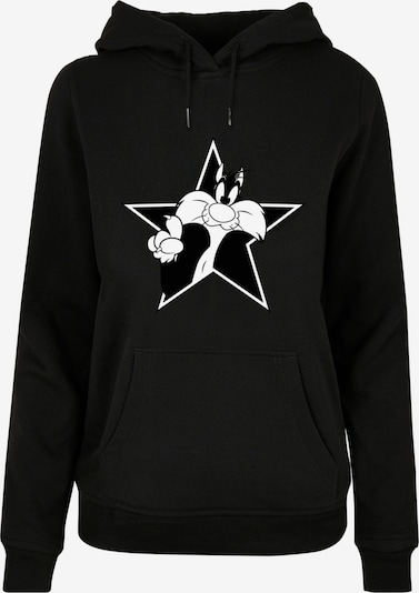 F4NT4STIC Sweatshirt 'Sylvester Mono Star -WHT and LOONEY TUNES' in de kleur Zwart / Wit, Productweergave