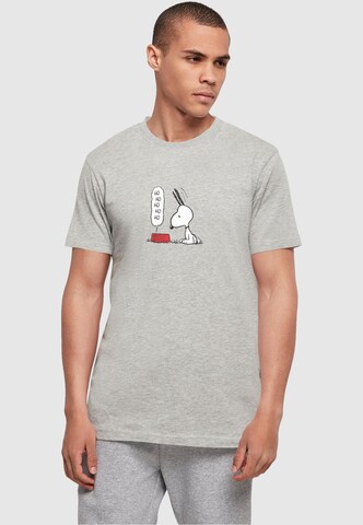 Merchcode T-Shirt 'Peanuts Hungry Snoopy' in Grau: predná strana