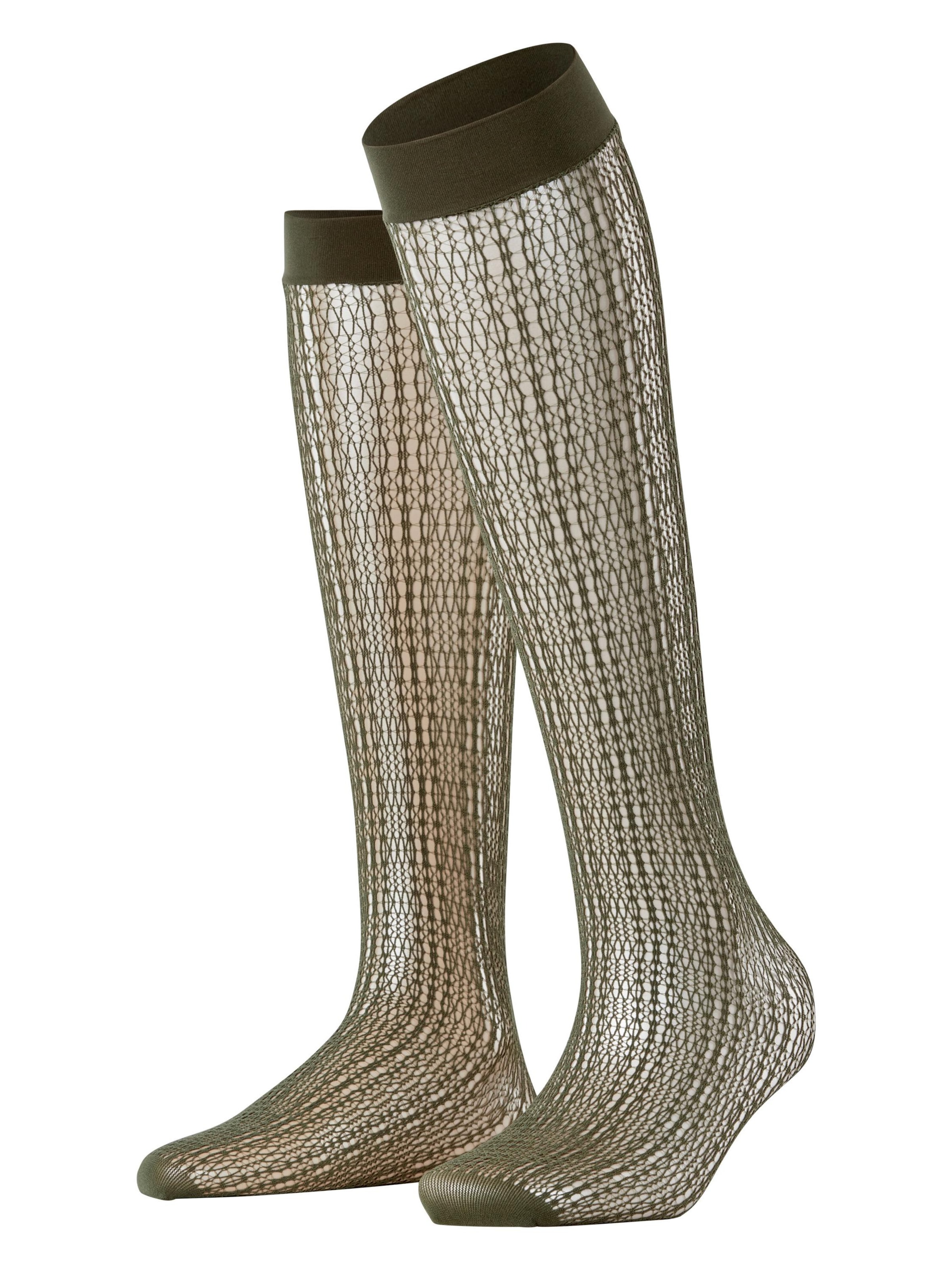 FALKE Overknee Strümpfe 'Crossroads'‌‌‌‌‌‌‌ in Grün: Vorderseite