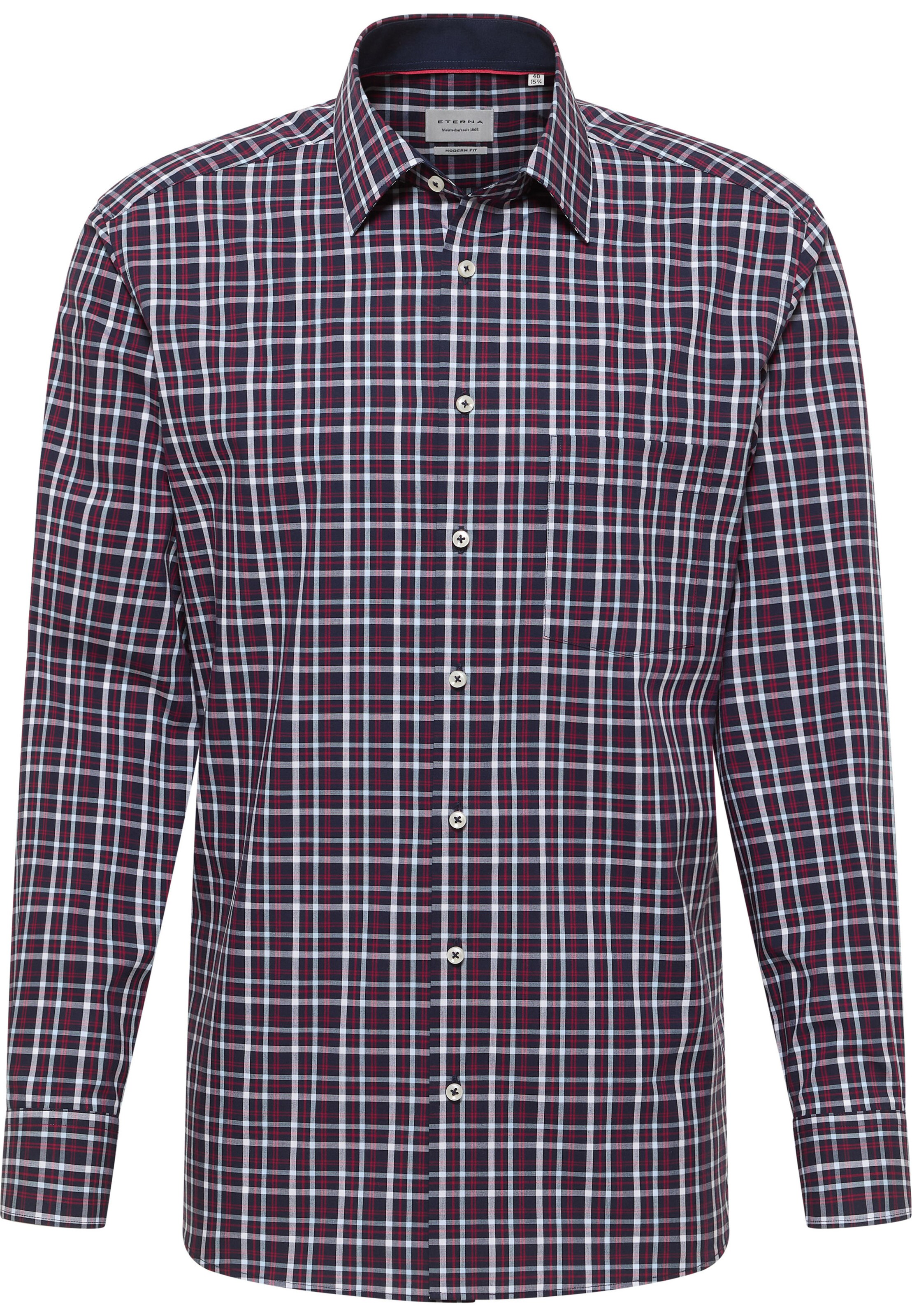 ETERNA Regular fit Zakelijk overhemd in Blauw: voorkant