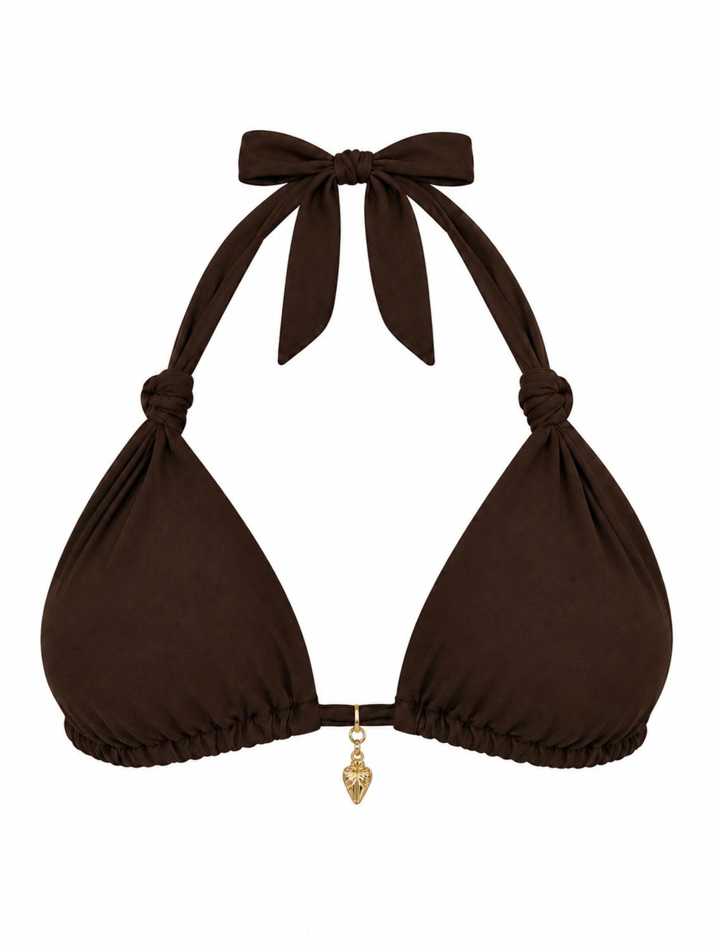 Uniqueswimwear Triangle Bikini top 'Toscane top' in Brown