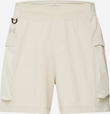 Regular Pantalon de sport 'Run Trail' UNDER ARMOUR en beige : devant