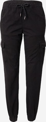 Effilé Pantalon cargo Urban Classics en noir : devant