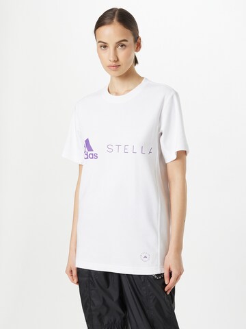 ADIDAS BY STELLA MCCARTNEY Funktionsbluse 'Logo' i hvid: forside