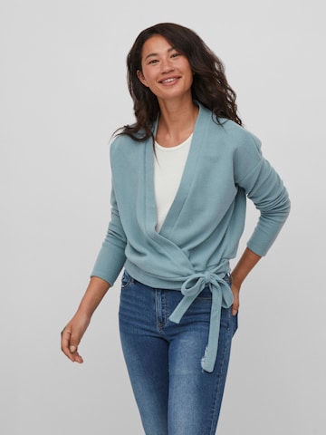 VILA Knit Cardigan 'HAUDI' in Blue: front