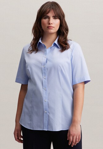 SEIDENSTICKER Blouse 'Schwarze Rose' in Blauw: voorkant