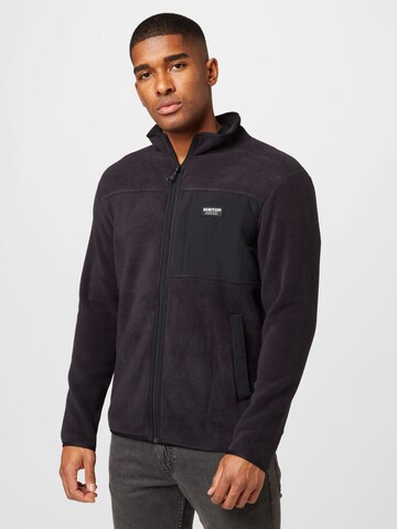 BURTON Athletic fleece jacket 'Hearth' in Black: front