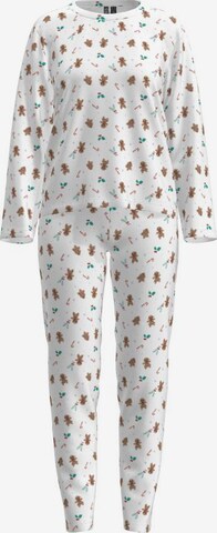 PIECES Pyjama 'FREYA' in Wit: voorkant