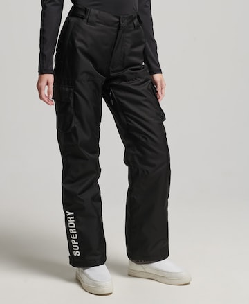 Superdry Wide leg Pants in Black: front