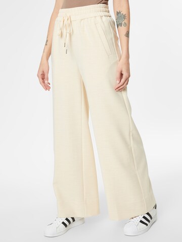 Wide Leg Pantalon à plis 'Ficaria' SECOND FEMALE en beige : devant