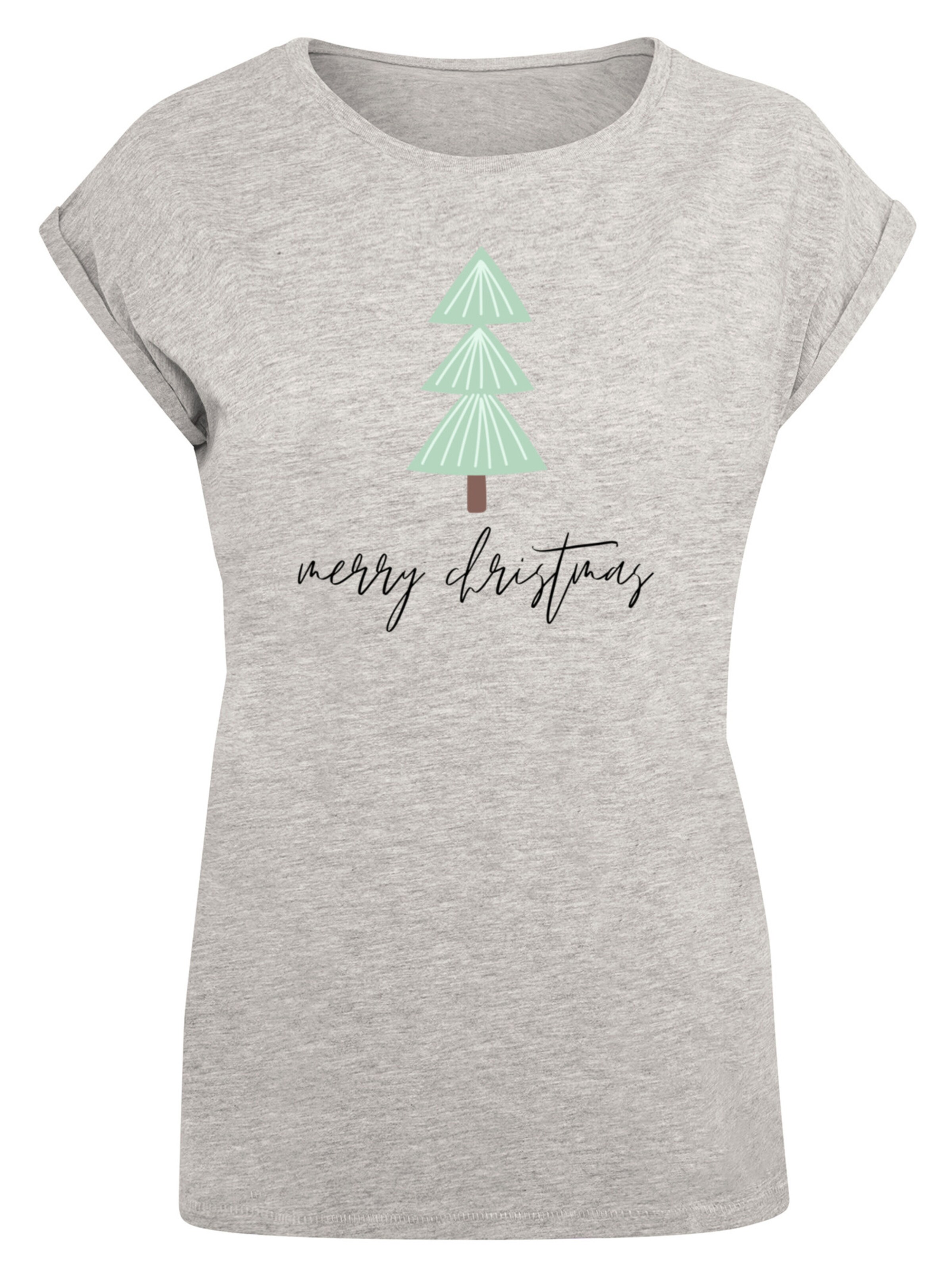 F4NT4STIC Shirt 'Merry Christmas Weihnachten' in Grey: front