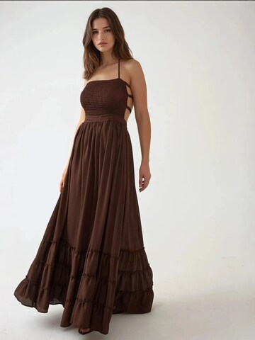 Hiccup Dress in Brown: front