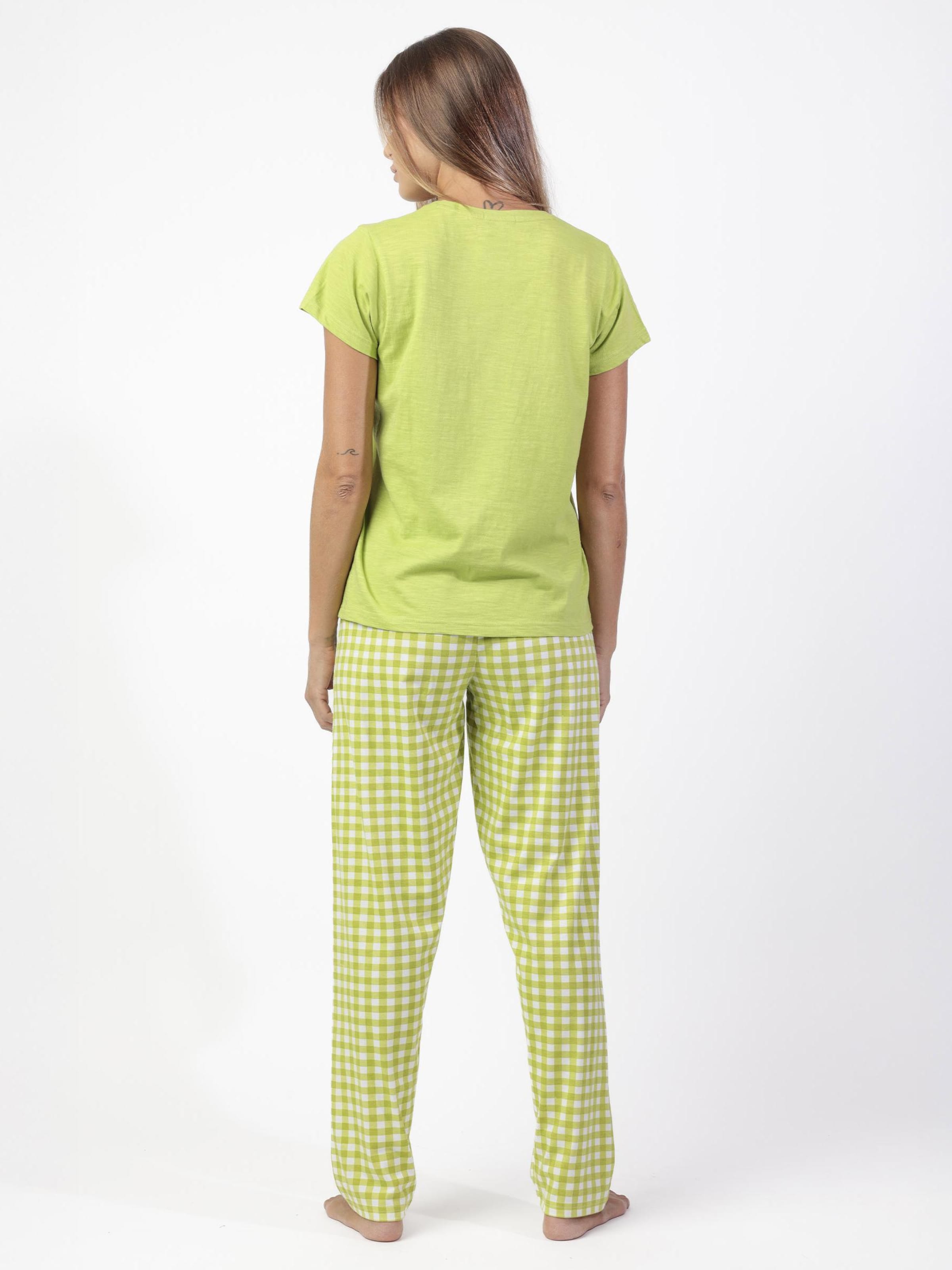 admas - Pijama 'ADMAS Pijama Manga Corta Vichy Mood para Mujer' en verde