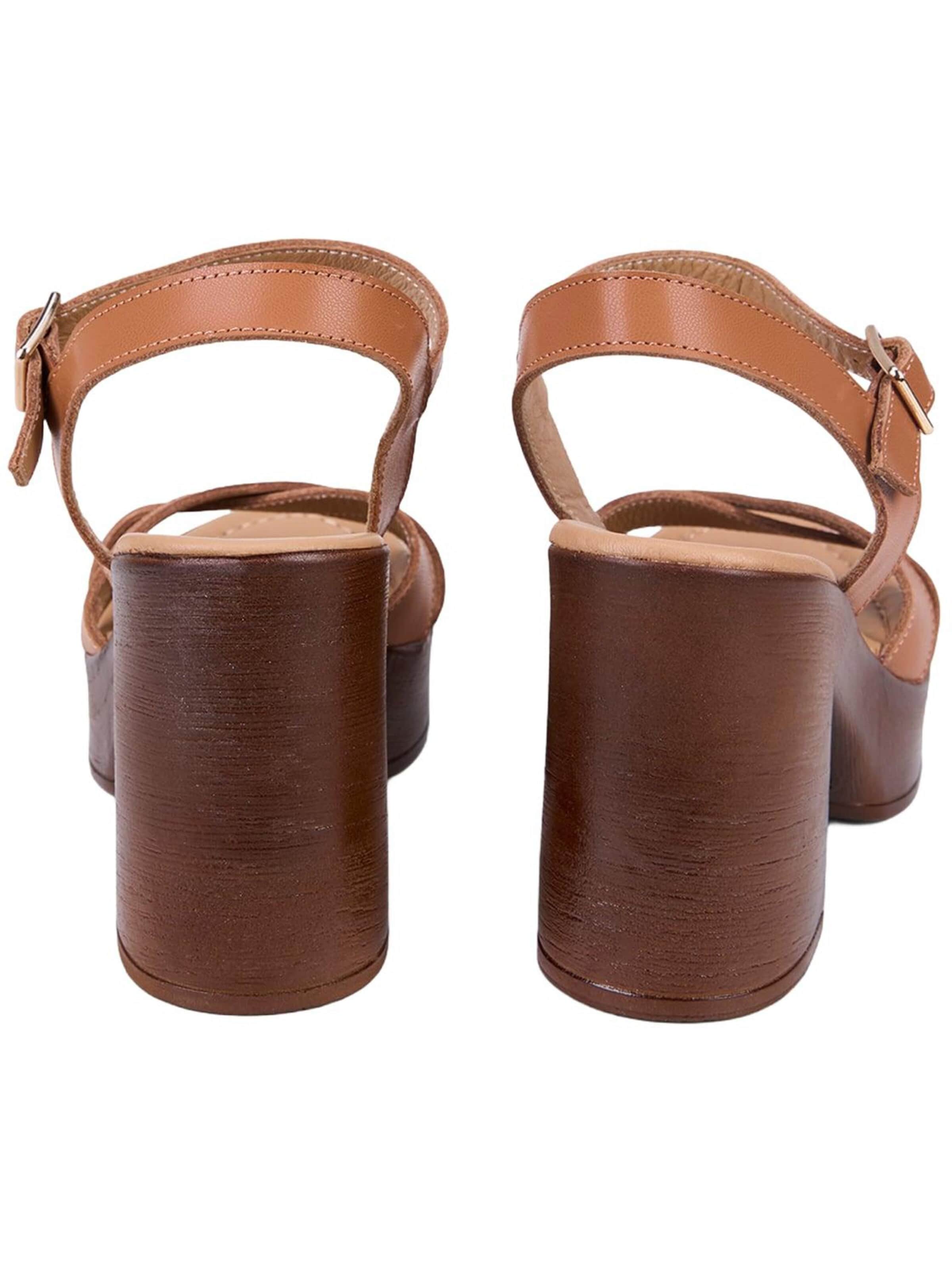 Desa Strap sandal 'Sandalen mit Blockabsatz' in Brown