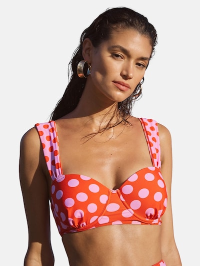 love & roses Góra bikini w rozmiarze 85 w kolorze różowy pudrowy / pomarańczowoczerwonym, Podgląd produktu