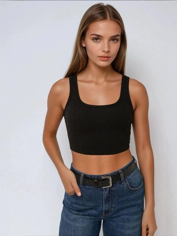 Hiccup Top in Schwarz: Vorderseite