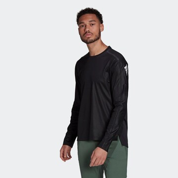 ADIDAS SPORTSWEAR Performance Shirt 'Workout Pu-Coated' in Black: front