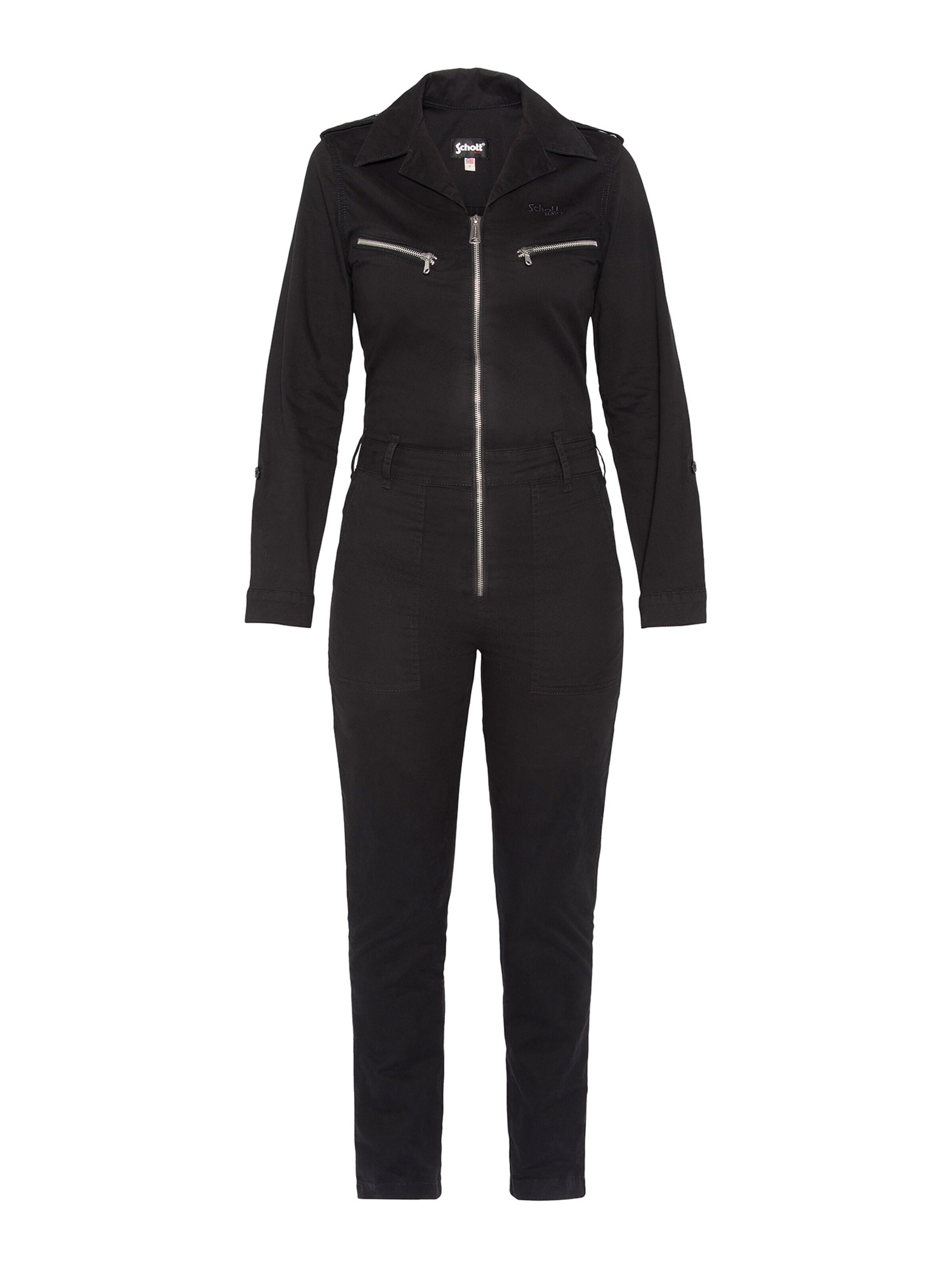 Schott NYC Jumpsuit‌‌ in Schwarz: Vorderseite