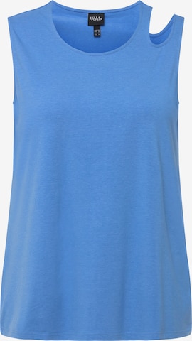 T-shirt Ulla Popken en bleu : devant