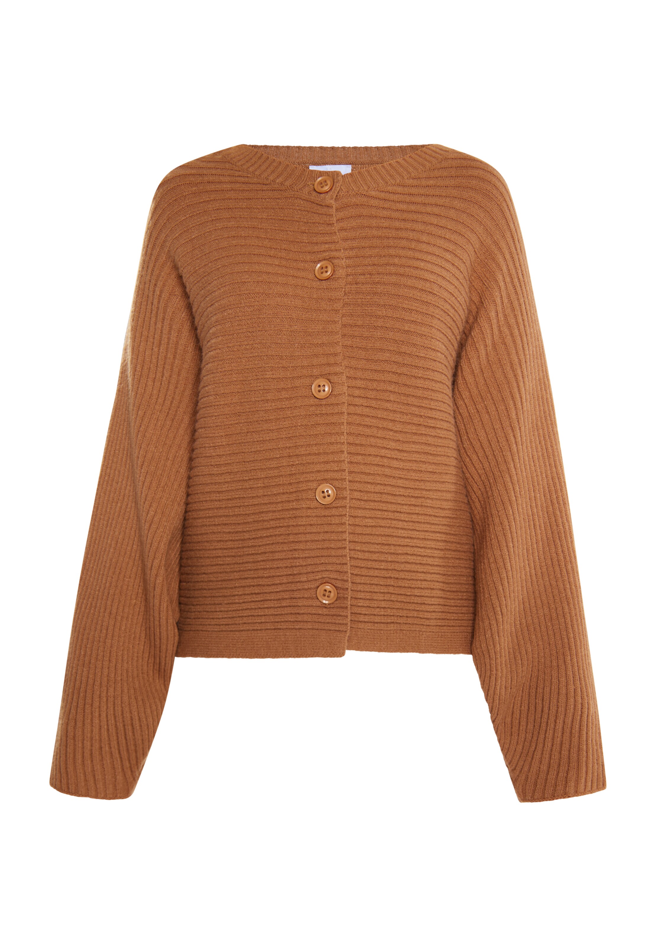 usha WHITE LABEL Πλεκτή ζακέτα σε καφέ: μπροστά