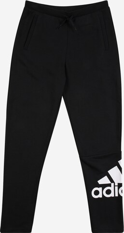 ADIDAS SPORTSWEAR Skinny Workout Pants 'Essentials French Terry' in Black: front