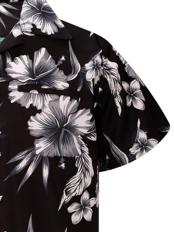 King Kameha Shirt 'Mono Flowers' in Grau