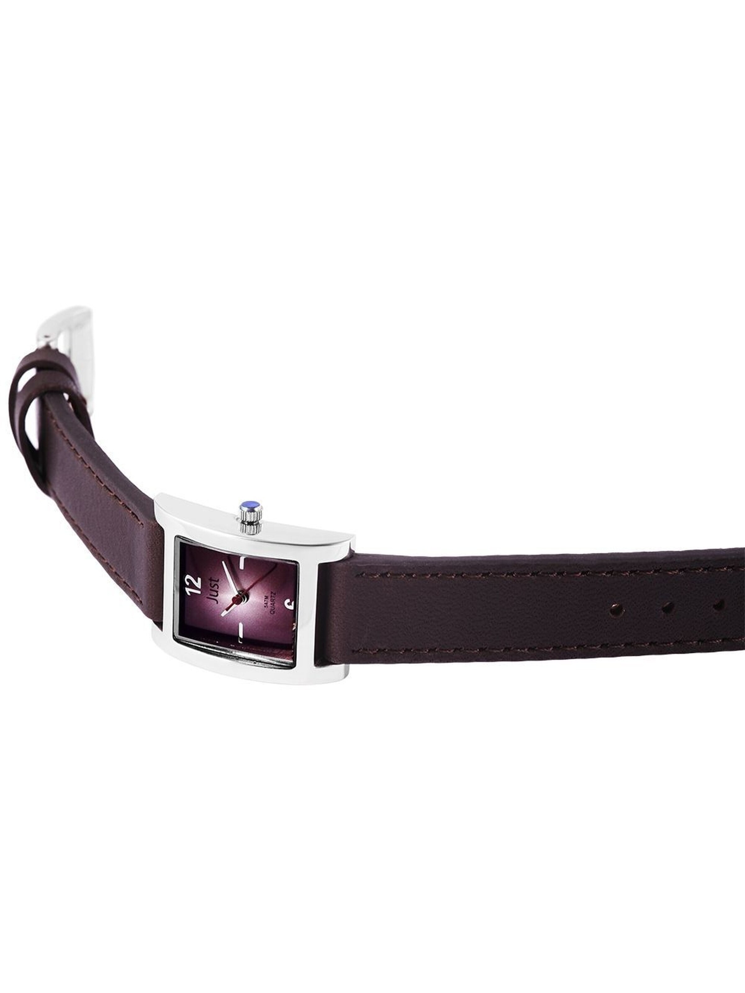 JUST Analog Watch 'silberfarbig, 5 ATM' in Brown