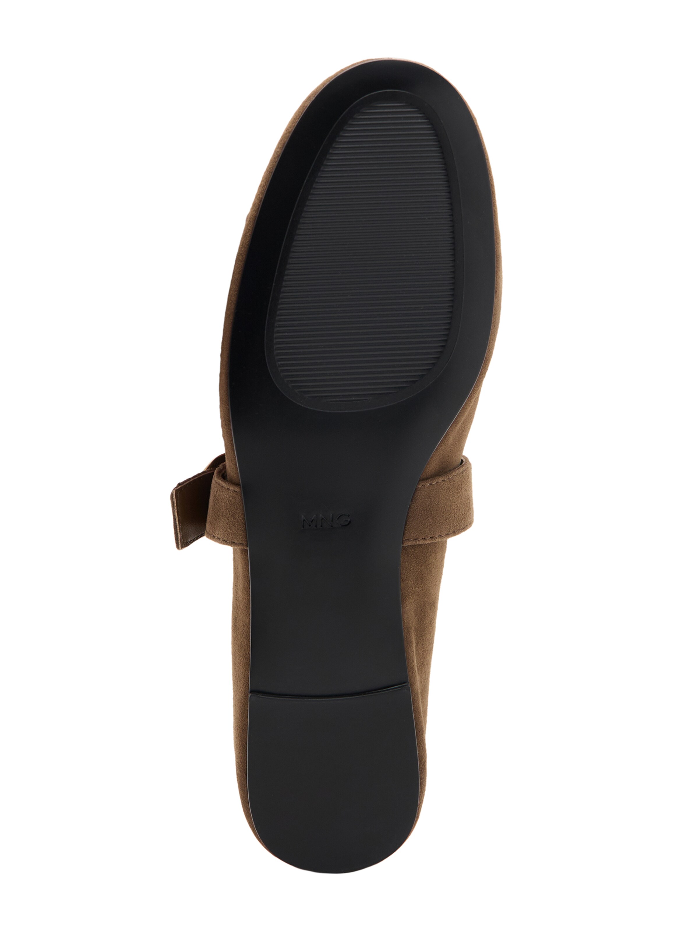 Balerini cu curea glezna 'Door1' de la MANGO pe bej