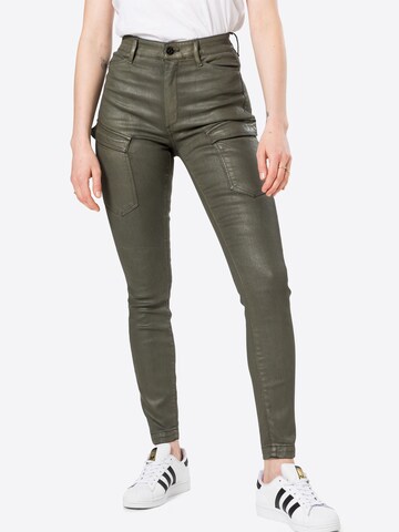 G-Star RAW Skinny Cargojeans in Groen: voorkant