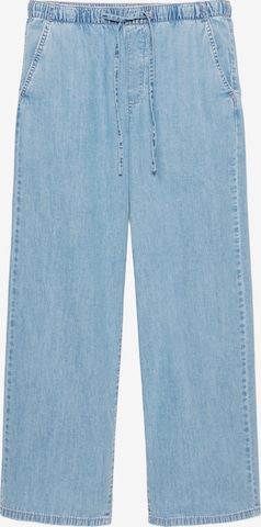 Wide leg Jeans de la Pull&Bear pe albastru: față