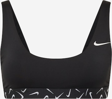 Nike Swim Athletic Bikini Top in Black: front