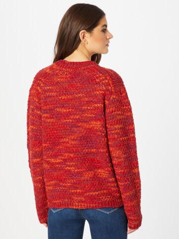 raudona Folk Megztinis