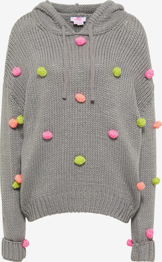 MYMO Pullover in grau / kiwi / apricot / pink, Produktansicht