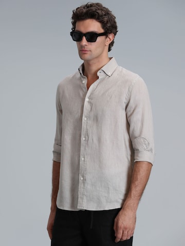 Lufian Comfort fit Button Up Shirt in Beige
