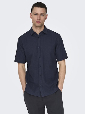 Slim fit Camicia 'CAIDEN' di Only & Sons in blu