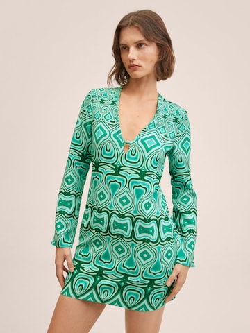 MANGO Sukienka 'ALMOND' w kolorze zielony: przód