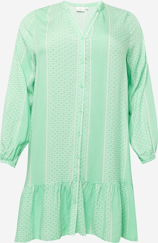 ONLY Carmakoma Skjortklänning 'MARRAKESH' i grön: framsida