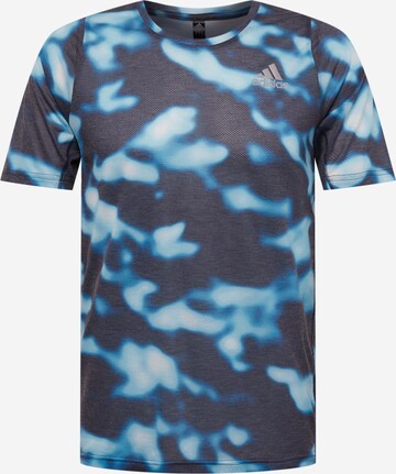 ADIDAS SPORTSWEAR Funksjonsskjorte 'Run Icons 3-Bar Allover Print' i blå: forside