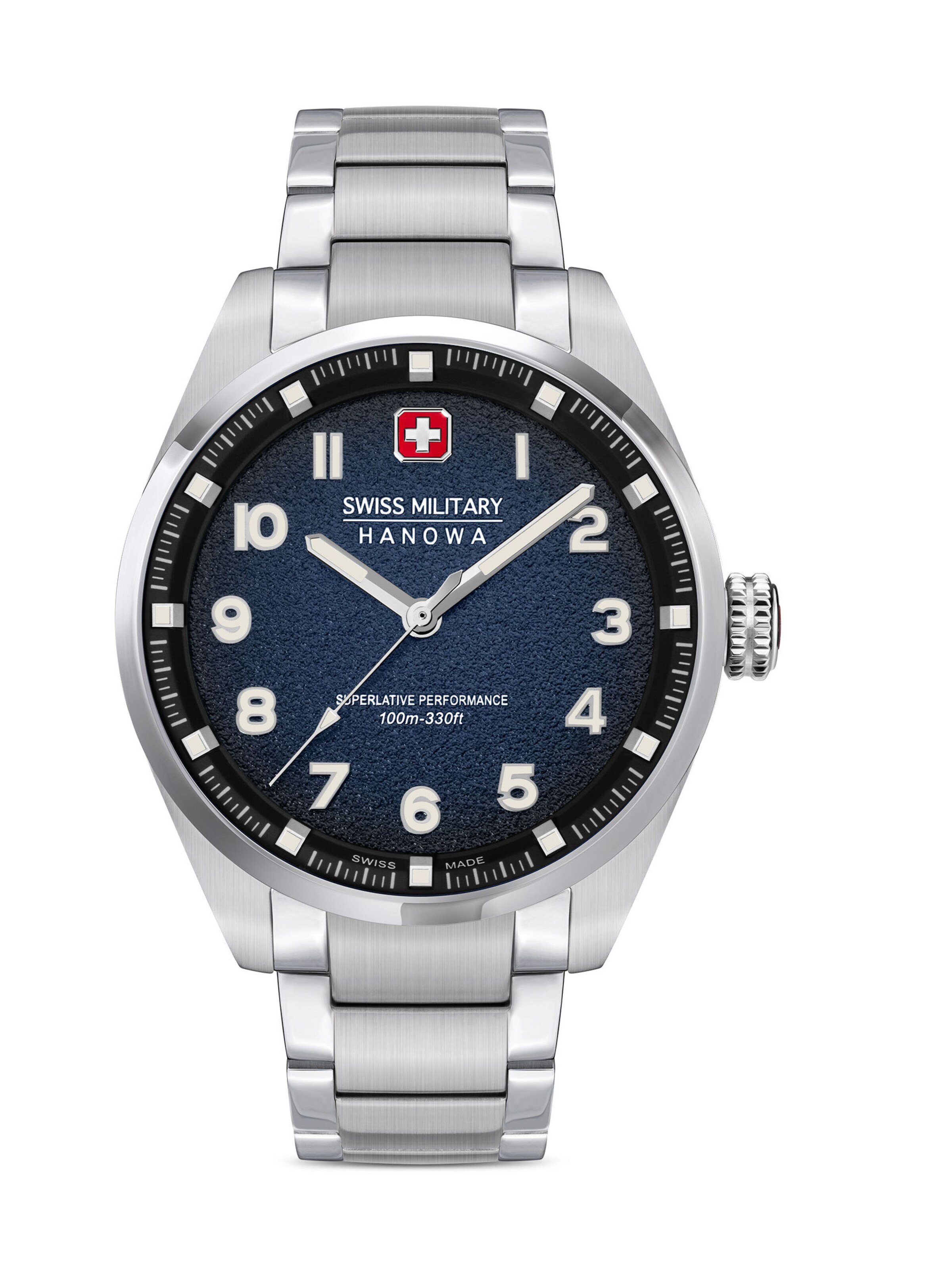 SWISS MILITARY HANOWA Uhr 'Greyhound' in Silber: Vorderseite